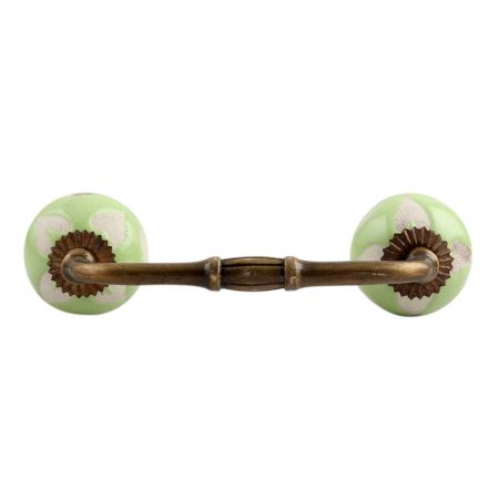 Light Green Etched Ceramic Bridge Handle